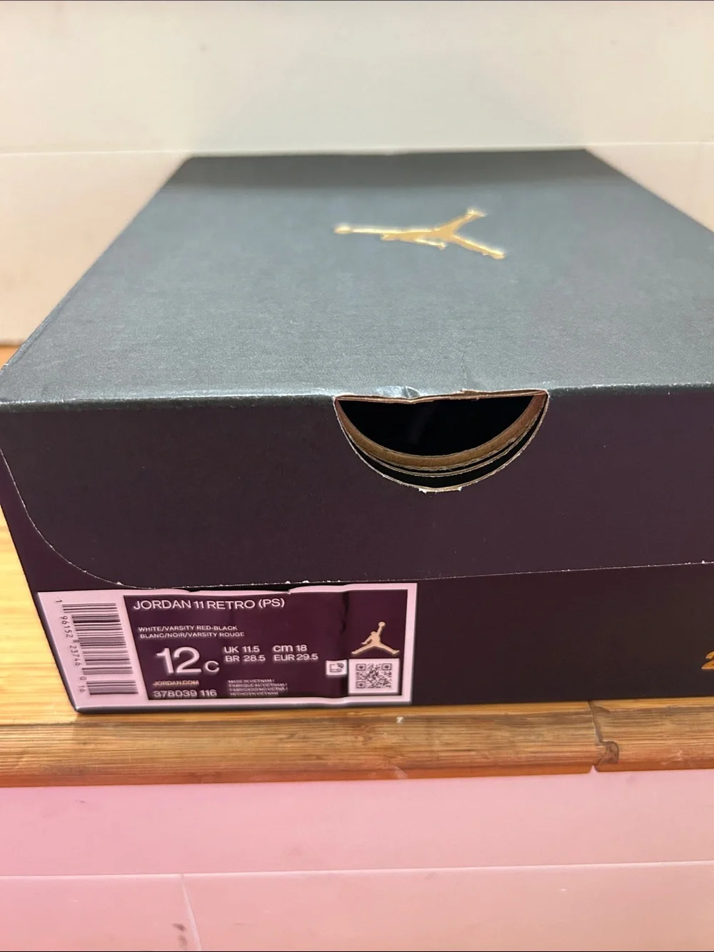 Jordan 11 Retro Kids Black/Gray/Red  Sneakers